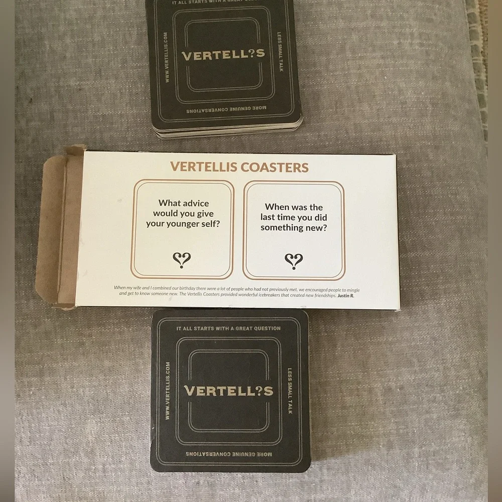 Vertellis Coasters, which are conversation starters  New in the box 🇺🇸